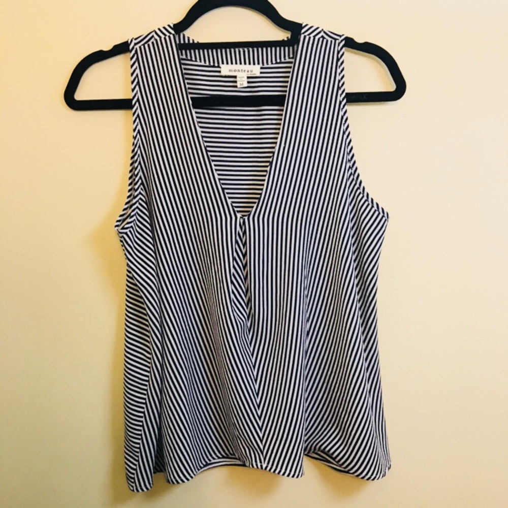 Navy Striped Blouse